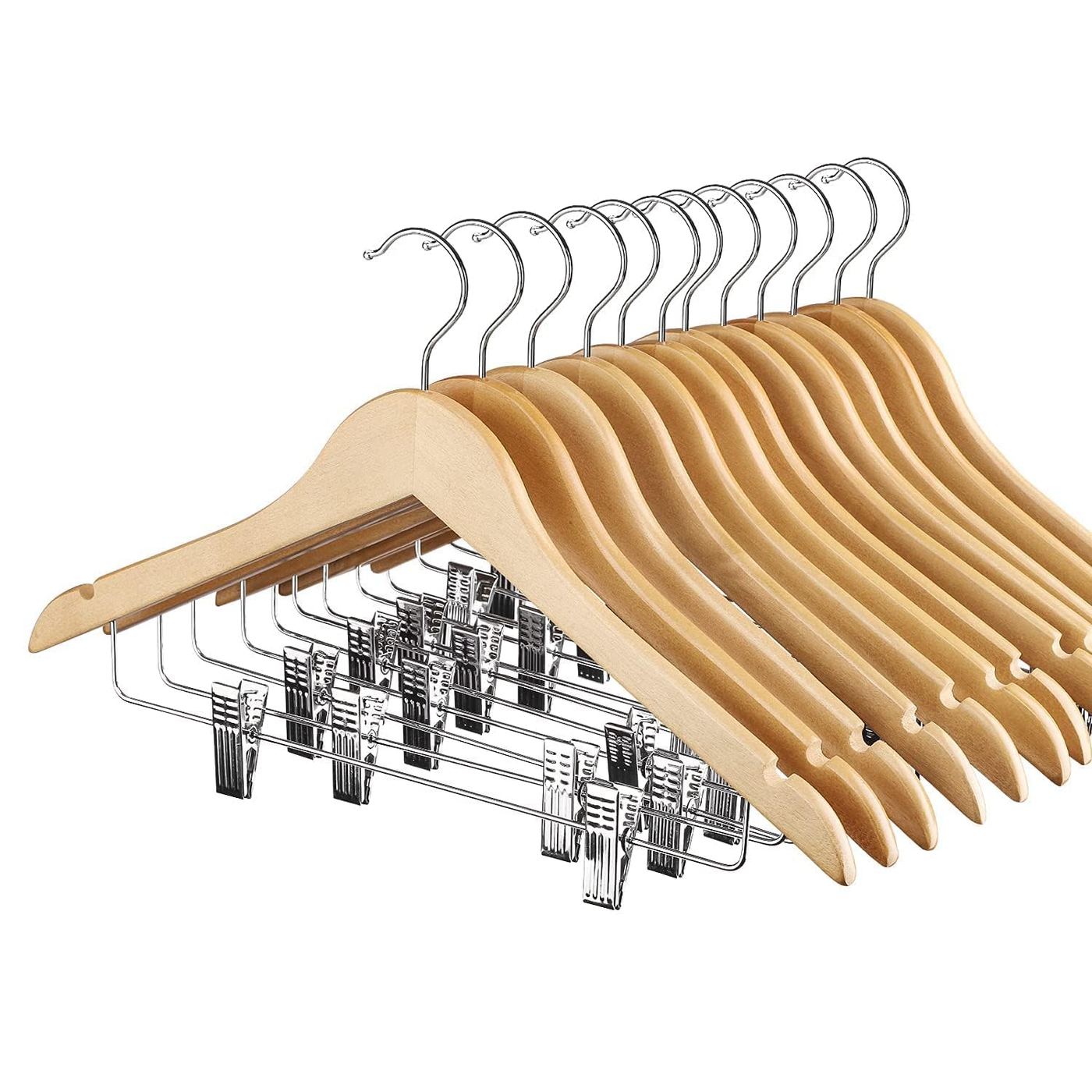 Closet Hanger Set 50-pack Natural Wood product photo