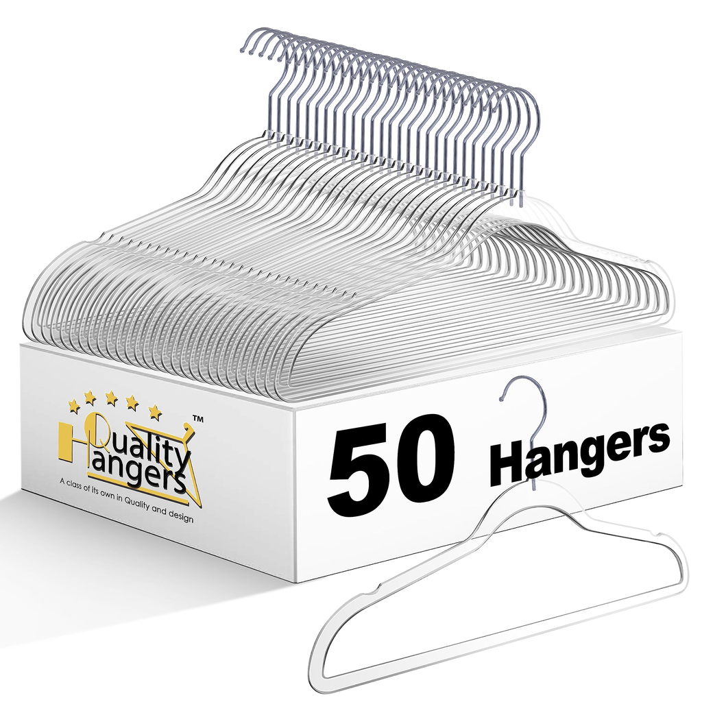Lacy JB Storage Co. Clear Hanger Set Gray